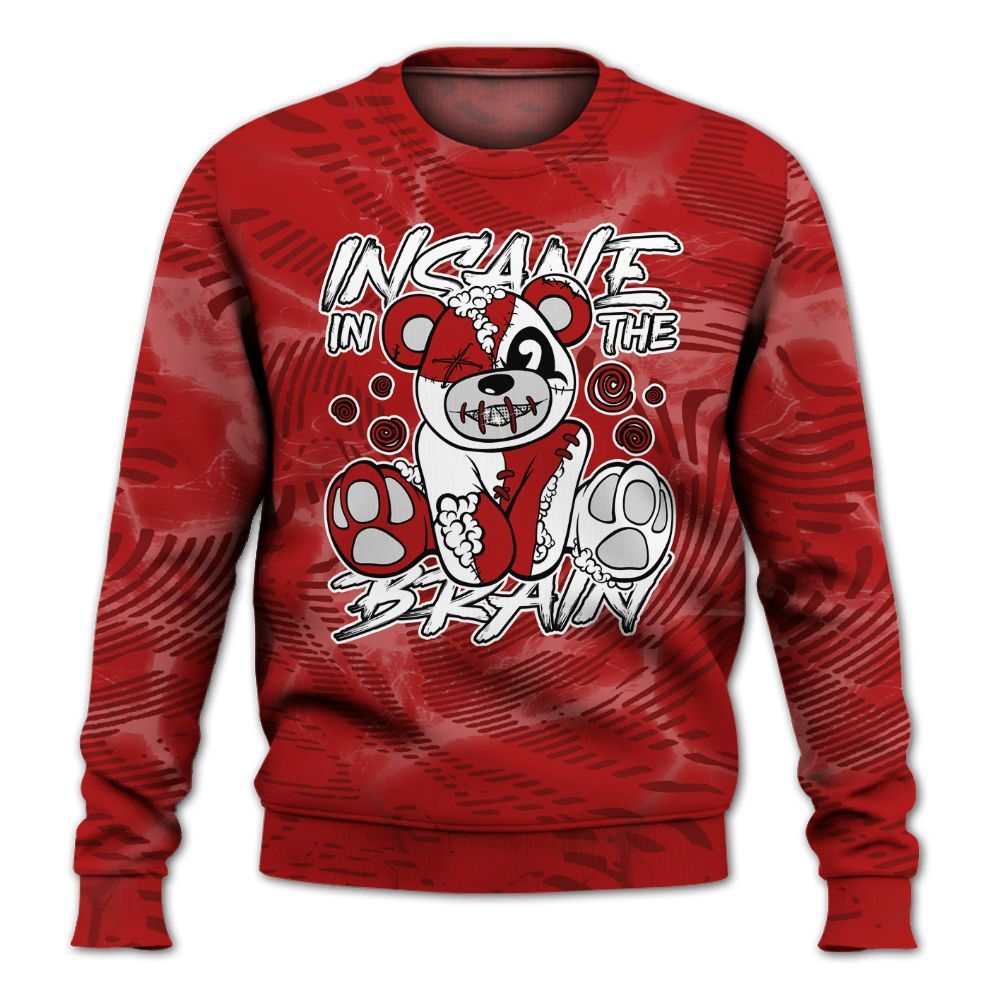 Sweatshirt To Match Red Taxi 12s - Insanes Bear Fume All Over Print
