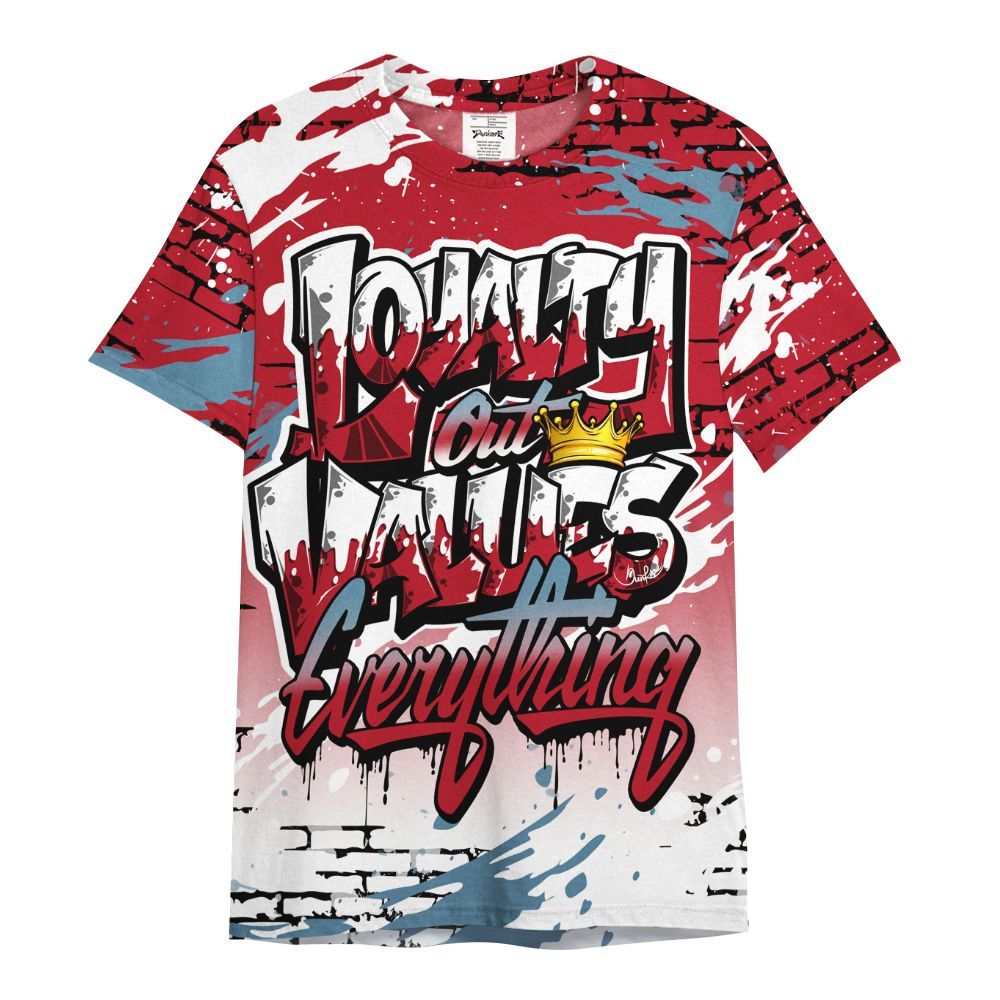 Shirt To Match Retro Raging Bull 5s - Values Of Loyalty Drip All Over Print