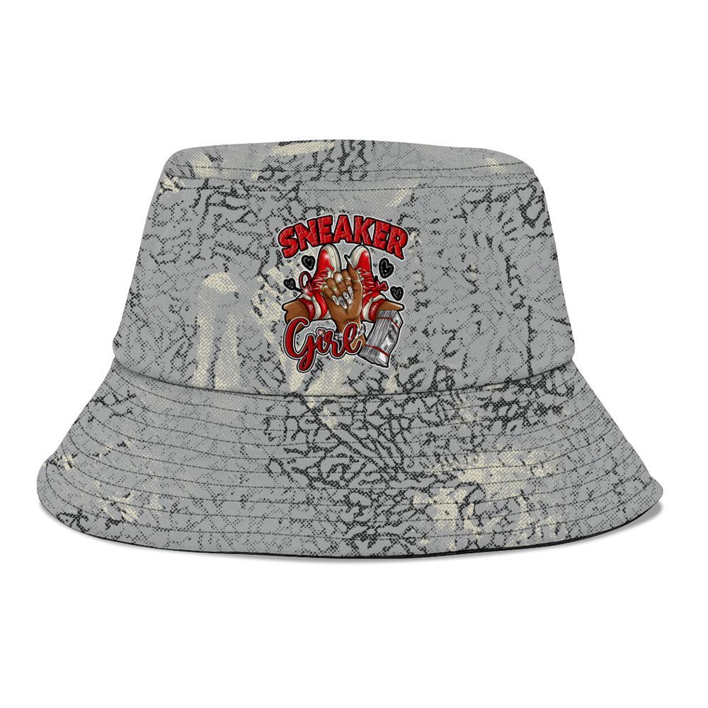 Bucket Hat To Match Cement Grey 3s - Sneakerz Girlz Heart Grunge Graphic