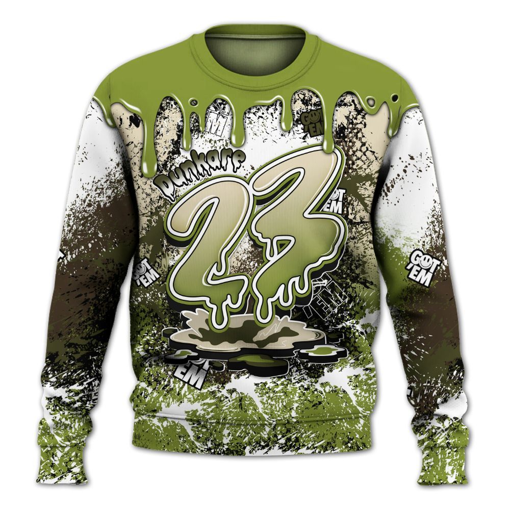 Sweatshirt To Match SB Dunk Low Asparagus - Dripping 23 Drip All Over Print