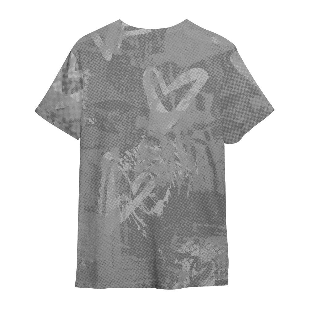 Shirt To Match Black Wolf Grey 12s - Sneakerz Girlz Heart Grunge All Over Print