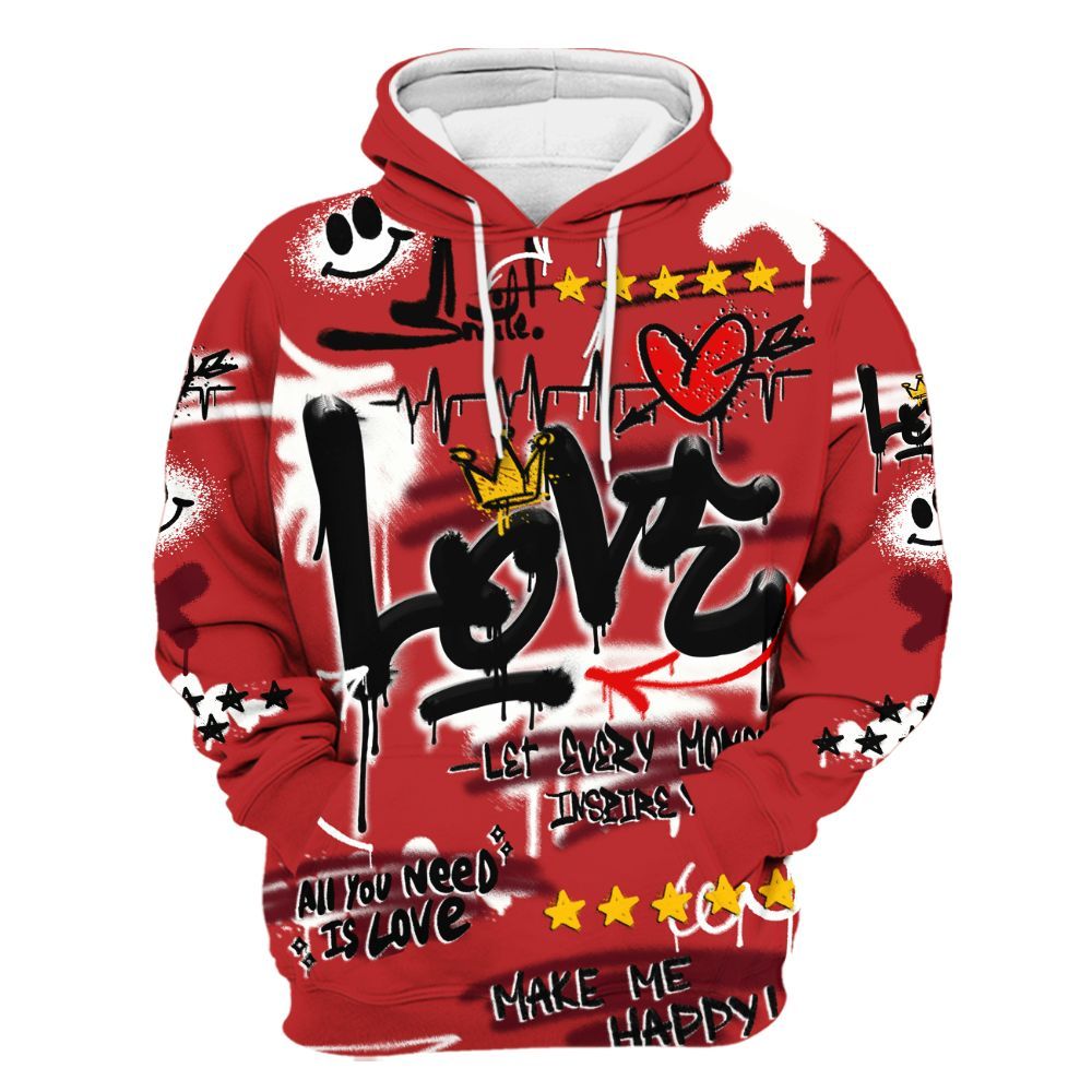 Hoodie To Match Kobe 9 Elite Christmas - Happy Love Beats Graffiti Streetwear All Over Print
