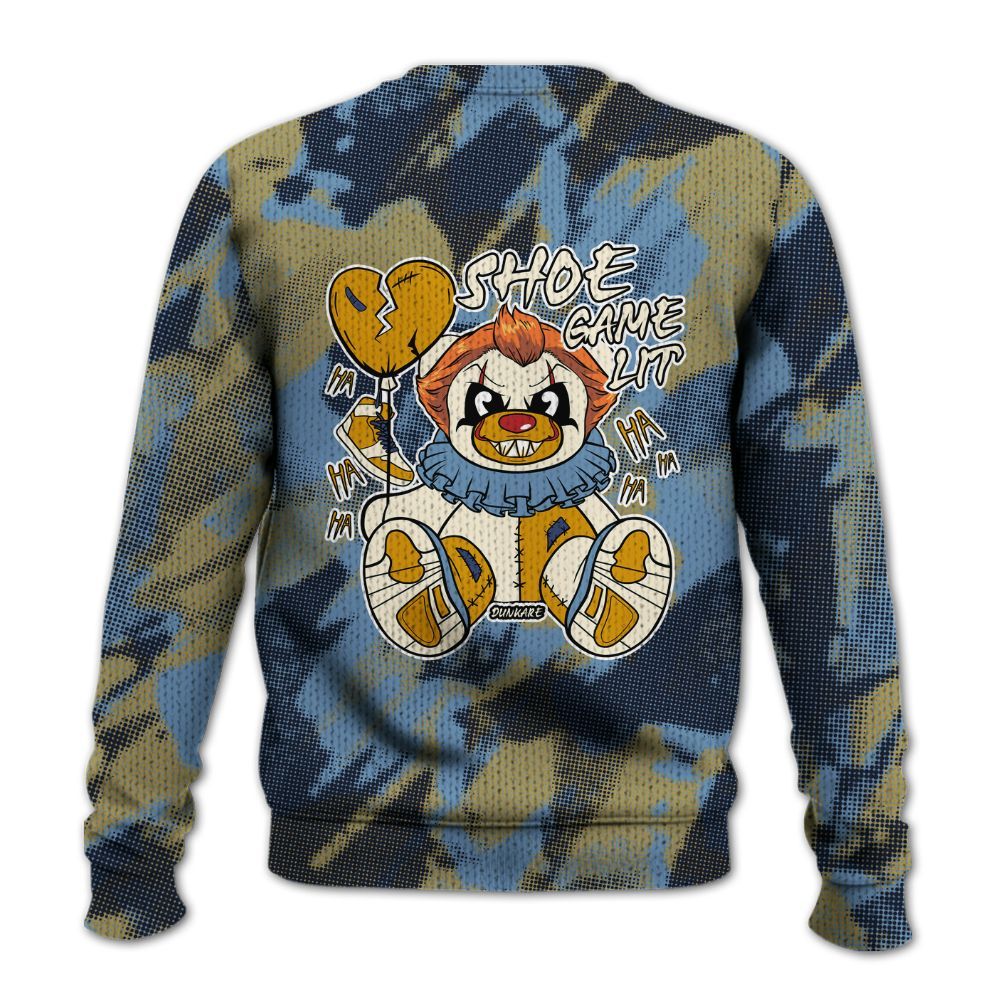 Knitted Sweater To Match High OG First In Flight 1s - Shoe Game Bear Abstract Halftone