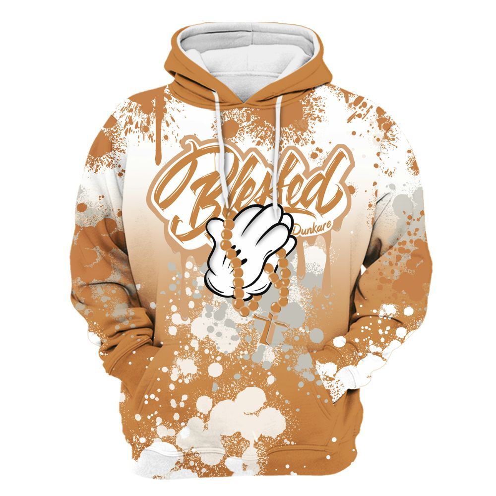 Hoodie To Match Dunk Low Nature Wheat Suede - God Blessed Ink Drip All Over Print