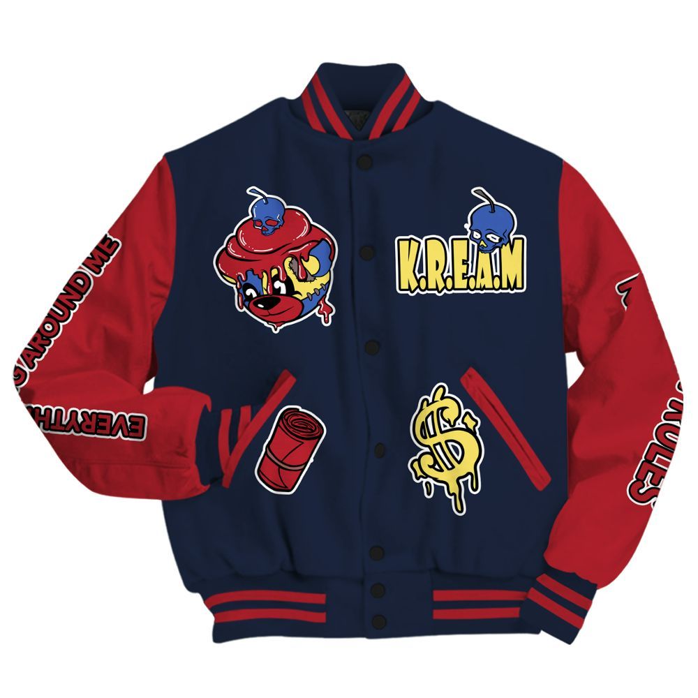 Varsity Jacket To Match Dunk Low COJP What The 2024 - Loot Bear All Over Print