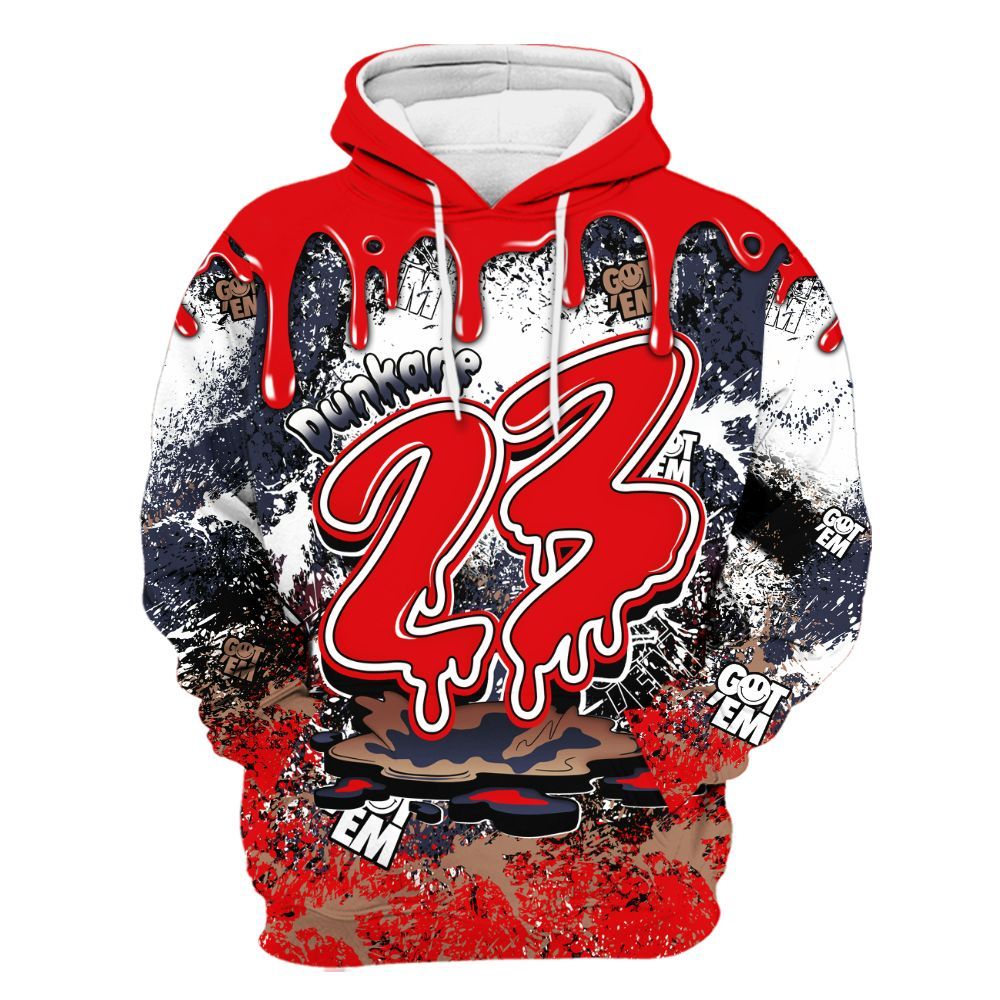 Hoodie To Match Low OG Howard Bison 1s - Dripping 23 Drip All Over Print