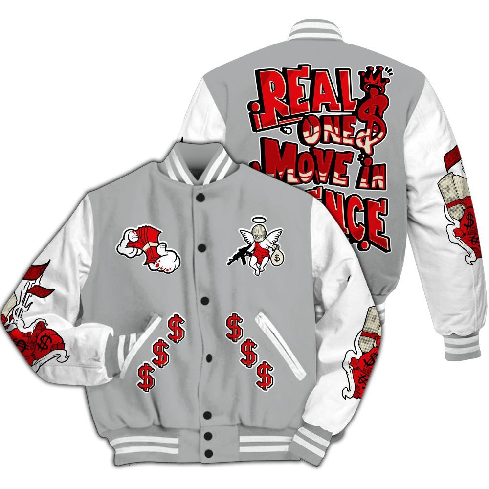 Varsity Jacket To Match Cement Grey 3s - Ones Move In Silence Graphic All Over Print