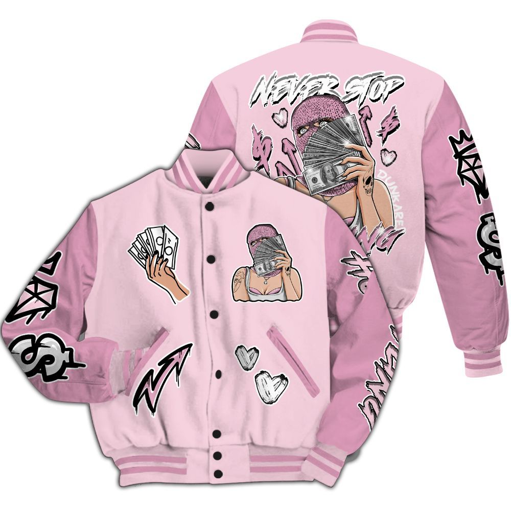 Varsity Jacket To Match Orchid 4s - Hustling Unique All Over Print