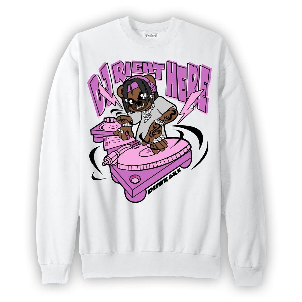 Sweatshirt To match Hyper Violet 4s Sweatshirt - DJ Right Here Bear Graphic