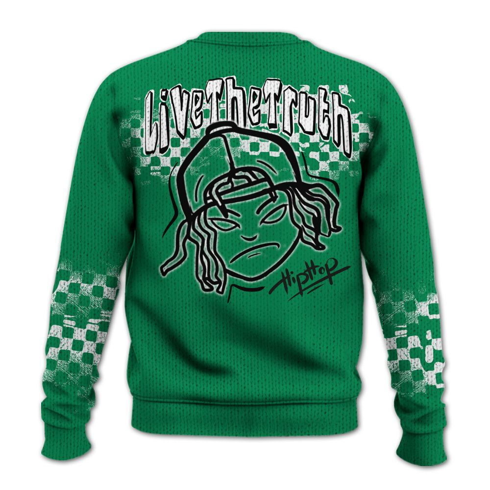 Knitted Sweater To Match Mid Lucky Green 1s - Feel Life Street Style