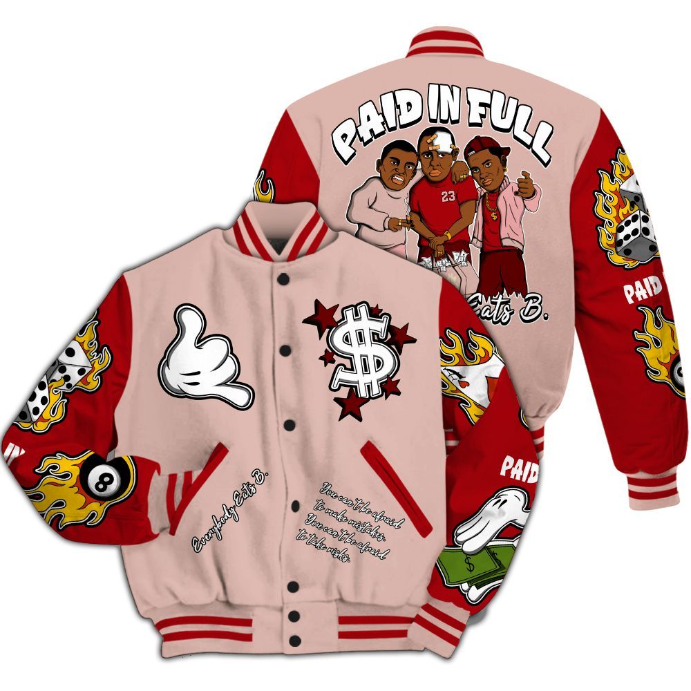 Varsity Jacket To Match Low Valentines Day 1s - Funny Everybody Paid In Full Graphic All Over Print