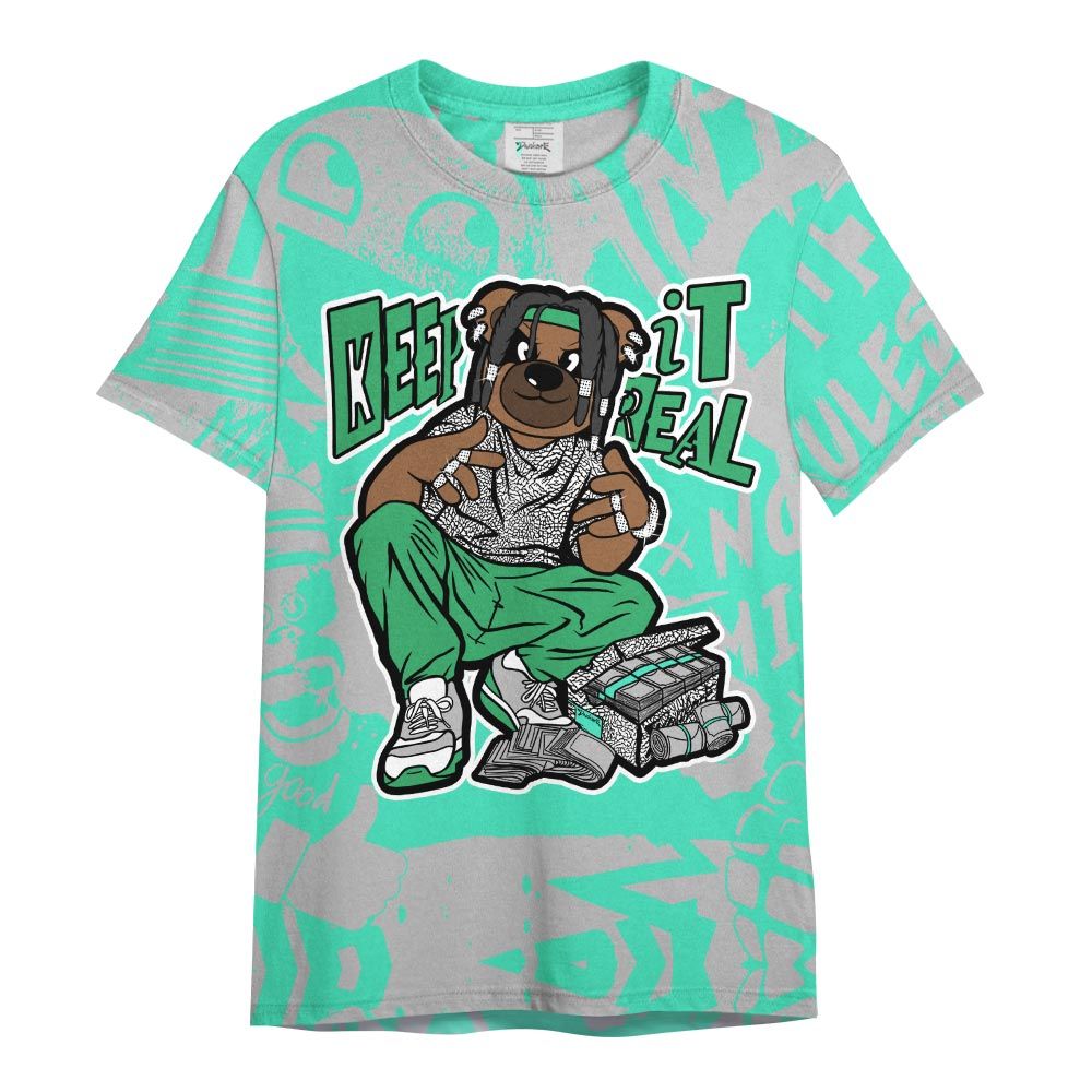 Shirt To Match Black Green Glow 3s - Keep_in Auth Bear Monogram Graffiti Shirt Unisex