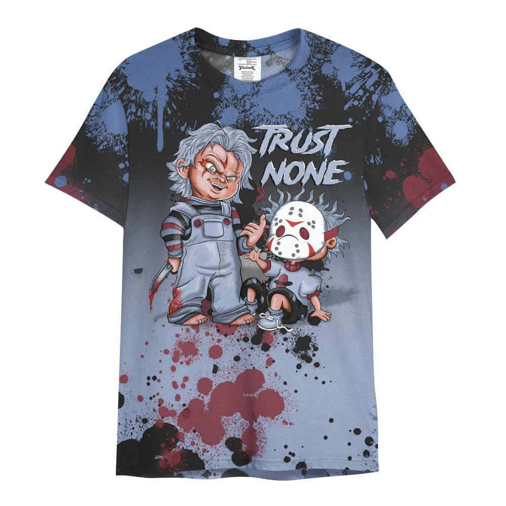 Shirt To Match Black Metallic 5s - Trust No One Scary All Over Print