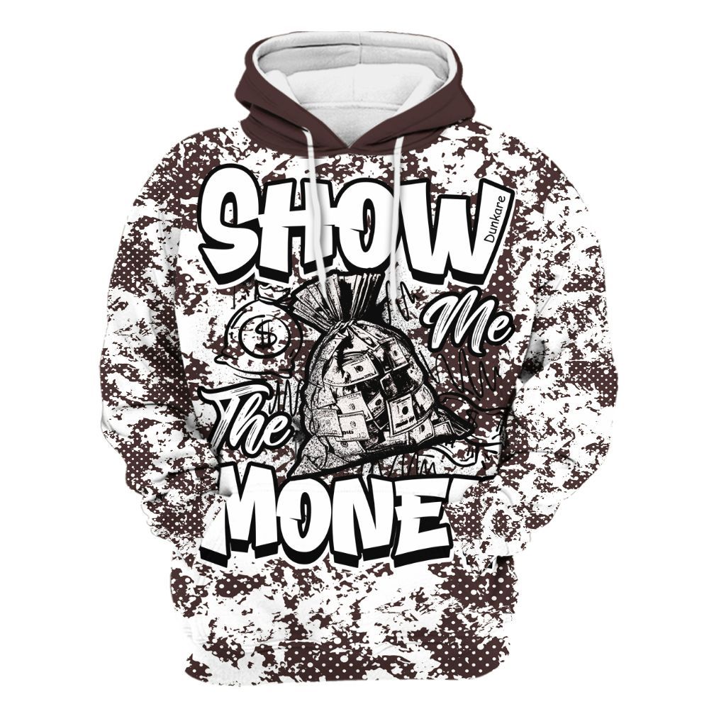 Hoodie To Match Burgundy Crush 3s - Show Me The Money Retro All Over Print