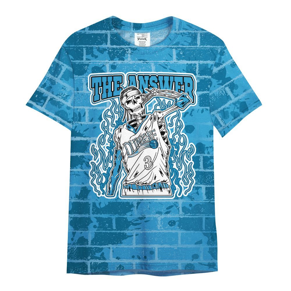 Shirt To Match Powder Blue 9s - Allen Answer Skeleton Brick All Over Print
