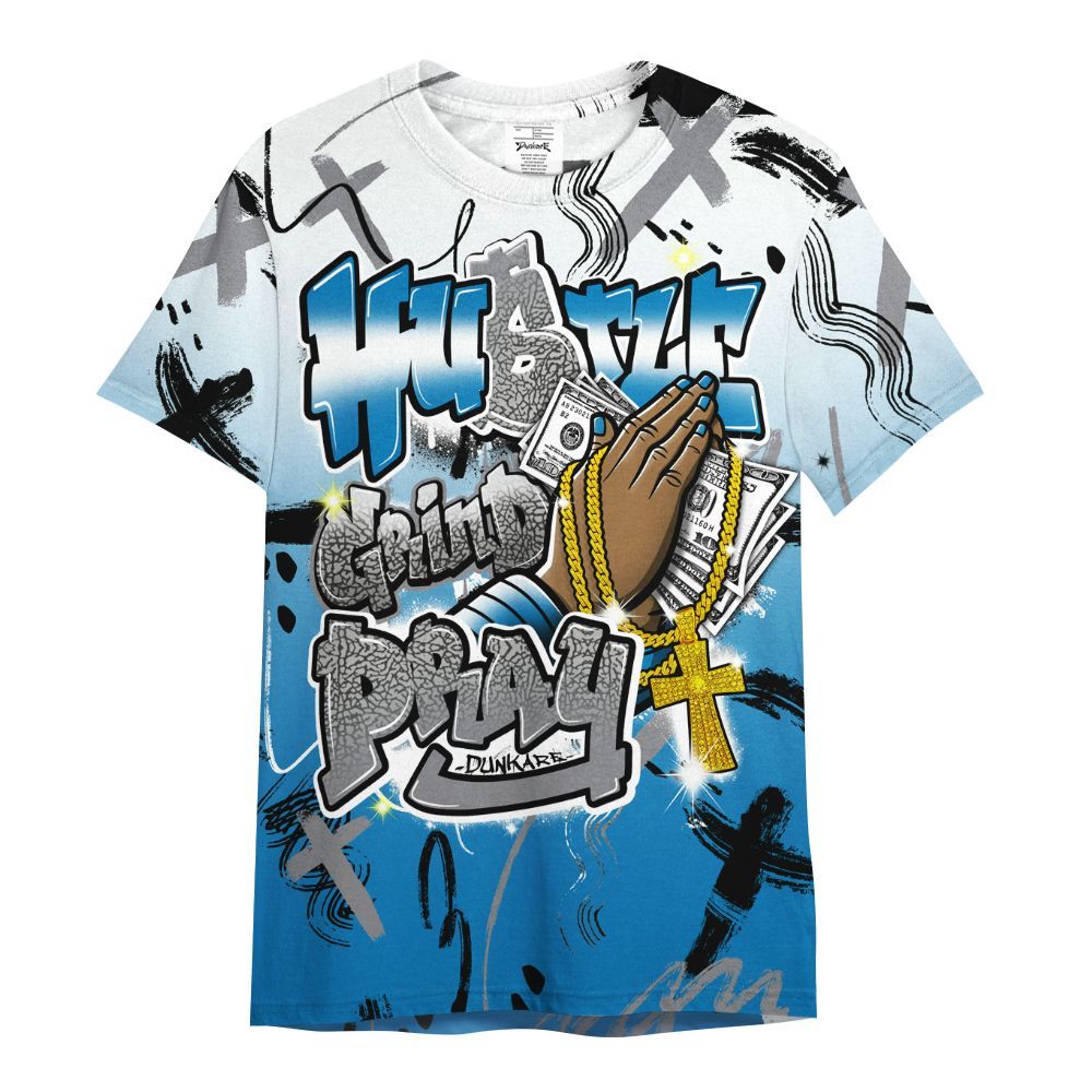 Shirt To Match Wizards 3s - Money Hustle Grind Pray All Over Print