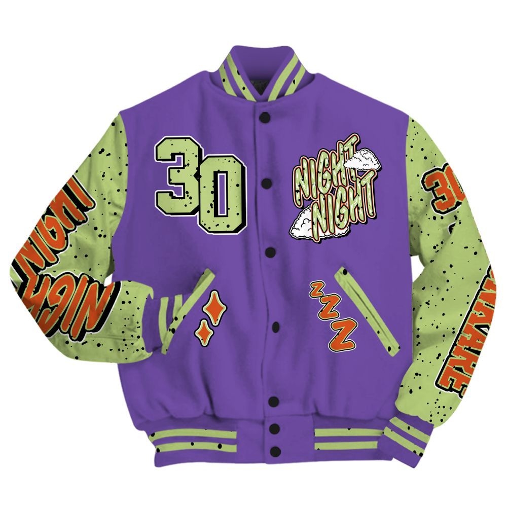Varsity Jacket To Match Canyon Purple 4s - Seeya Skeleton All Over Print