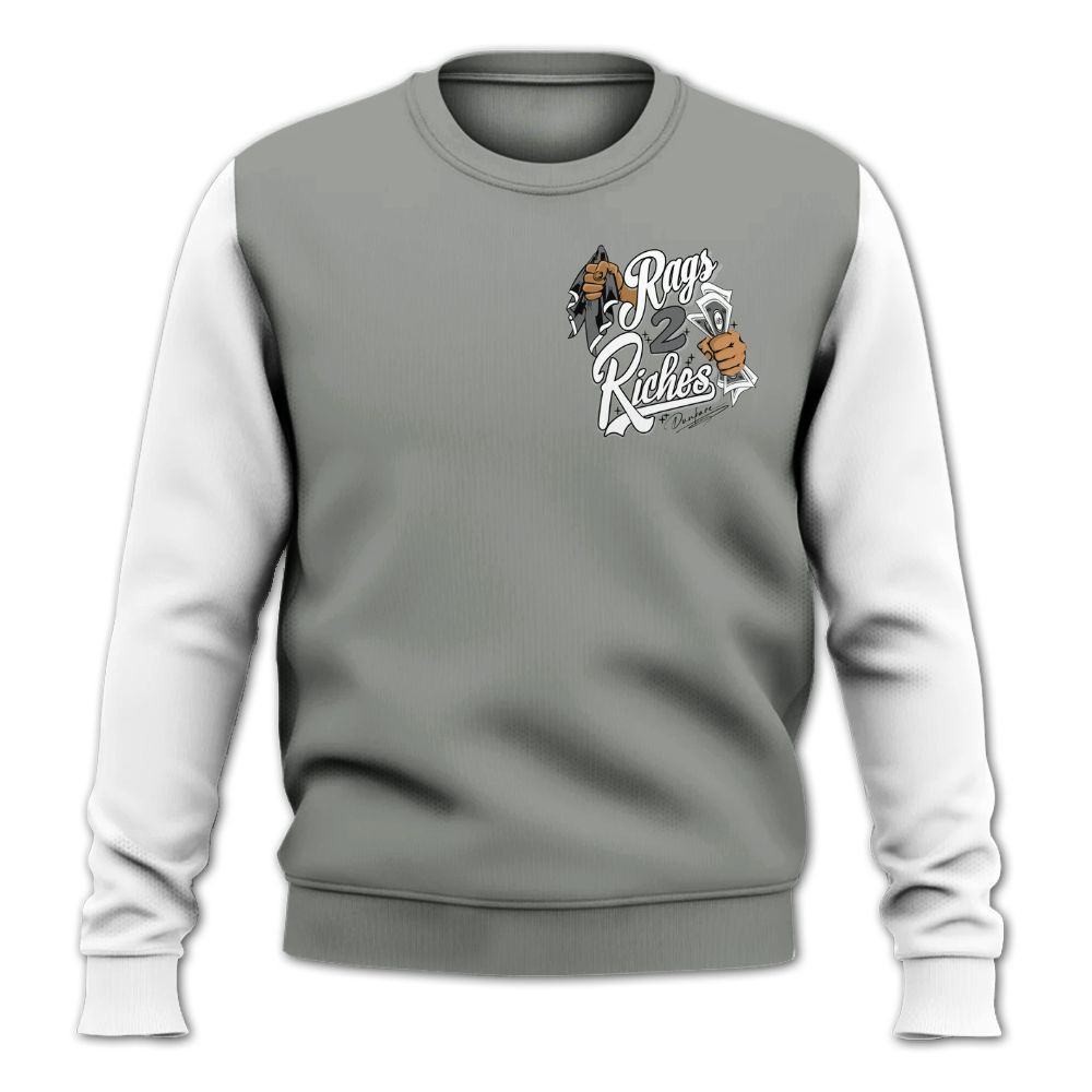 Sweatshirt To Match Paris Cement Grey 4s - Custom Name Rag 2 Riches All Over Print