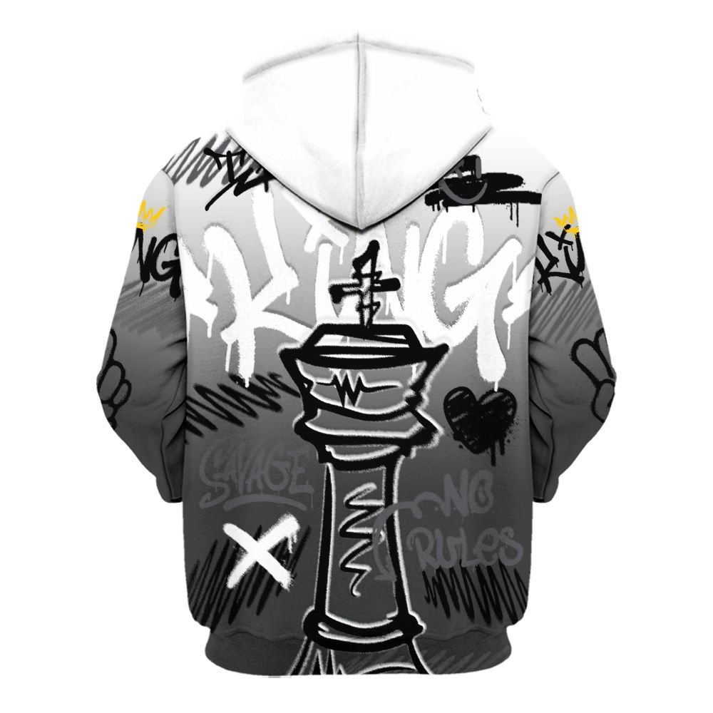 Hoodie To Match White Thunder 4s - Street King Chess Streetwear All Over Print