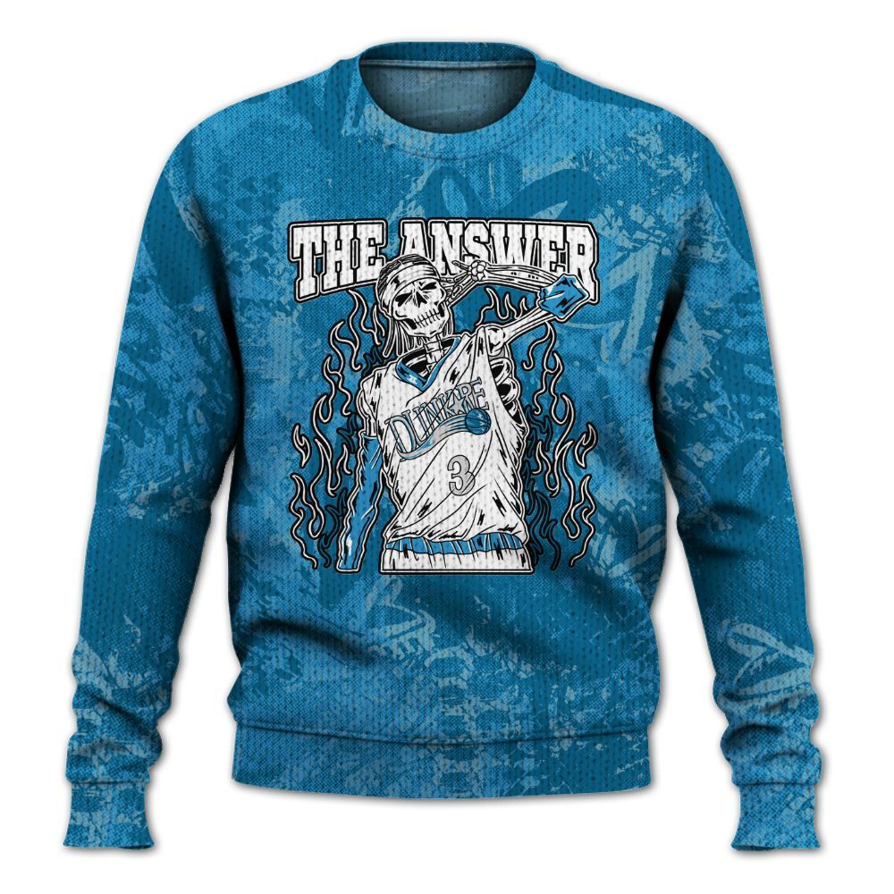 Knitted Sweater To Match Powder Blue 9s - Allen Answer Skeleton Heart