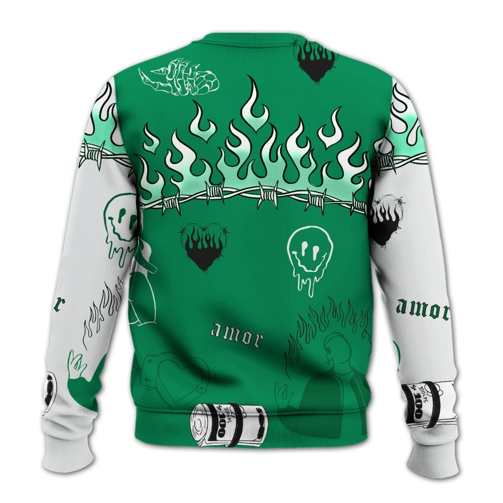 Sweatshirt To Match Mid Lucky Green 1s - Snake Trust No One All Over Print