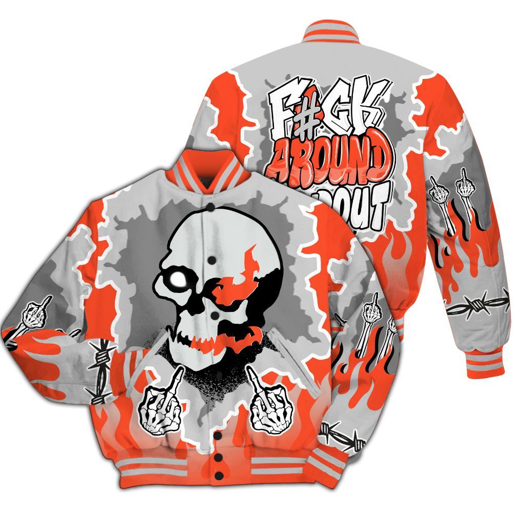 Varsity Jacket To Match Air Max 1 86 Cosmic Clay - F Around Find Out Graphic Trapped All Over Print