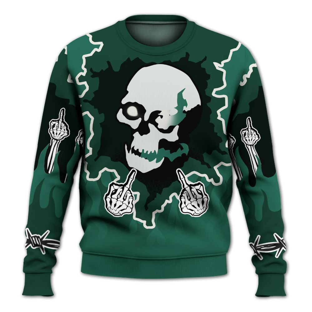 Sweatshirt To Match Oxidized Green 4s - F Around Find Out Graphic Trapped All Over Print