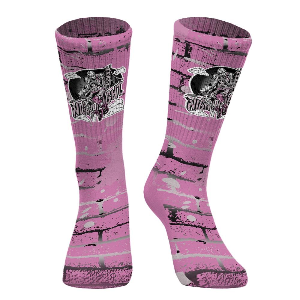 Sock To Match Neutral Grey Black White Orchid 4s - Seeya Skeleton Brick