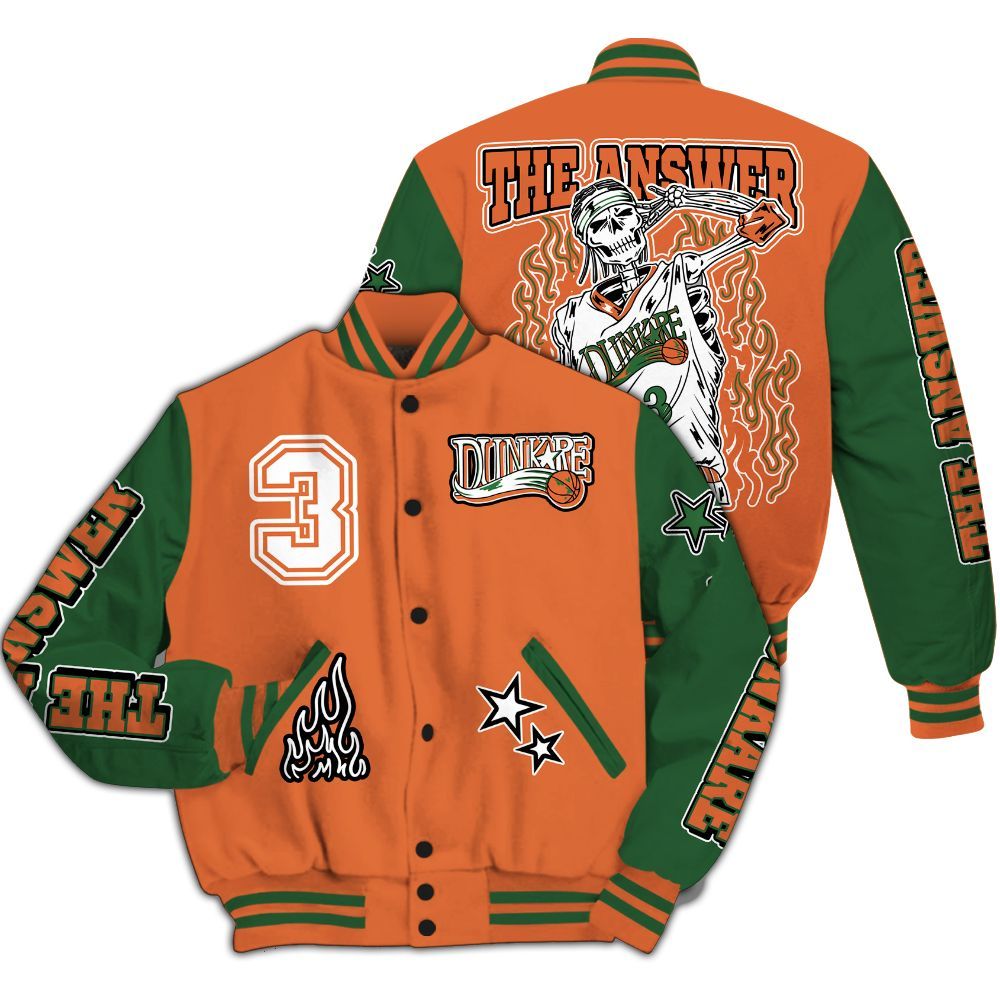 Varsity Jacket To Match Low Miami 5s - Allen Answer Skeleton All Over Print