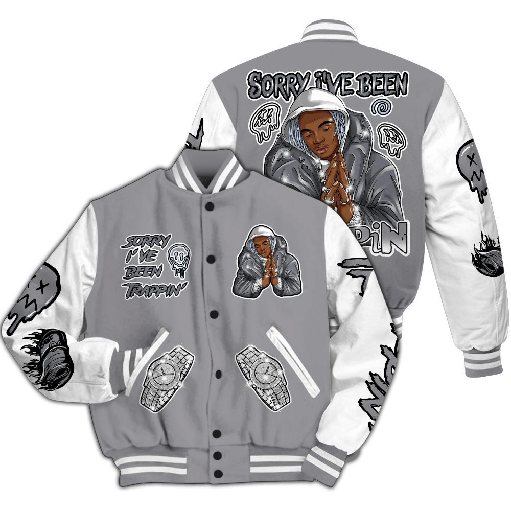 Varsity Jacket To Match Low Cement Grey 11s - Trappin' Unique All Over Print