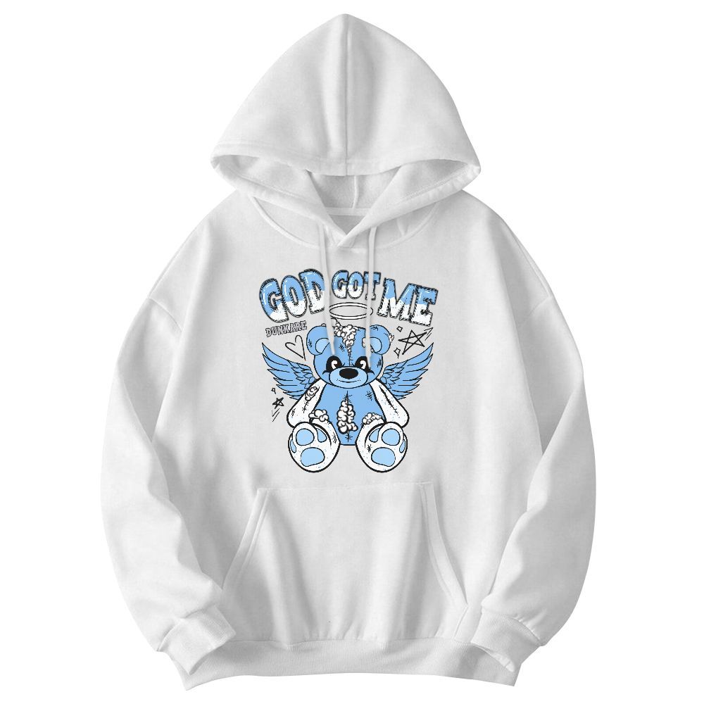 Sweatshirt To Match University Blue 5s - Gods Guides Me Bear Graphic