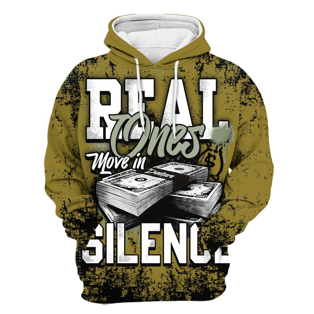 Hoodie To Match Air Flightposite Metallic Gold - Move In Silence Money Street Retro All Over Print