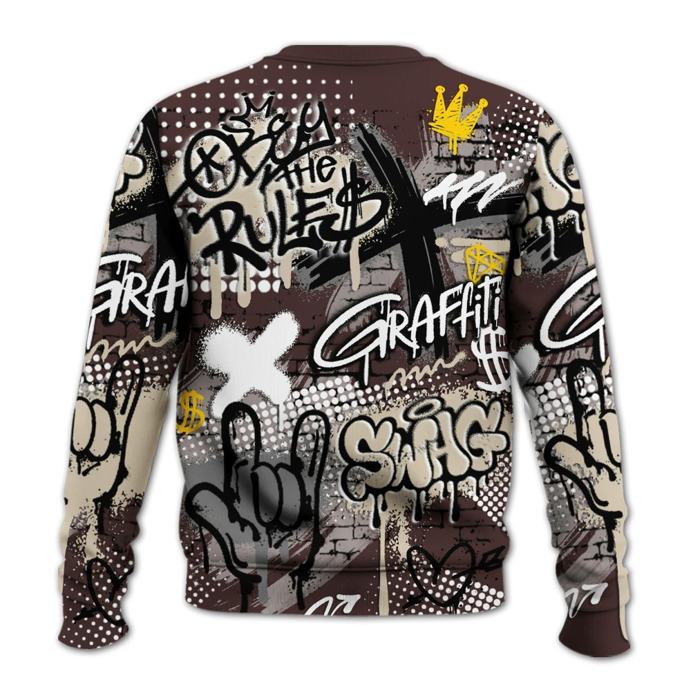 Sweatshirt To Match Burgundy Crush 3s - True It Real Graffiti Streetwear All Over Print
