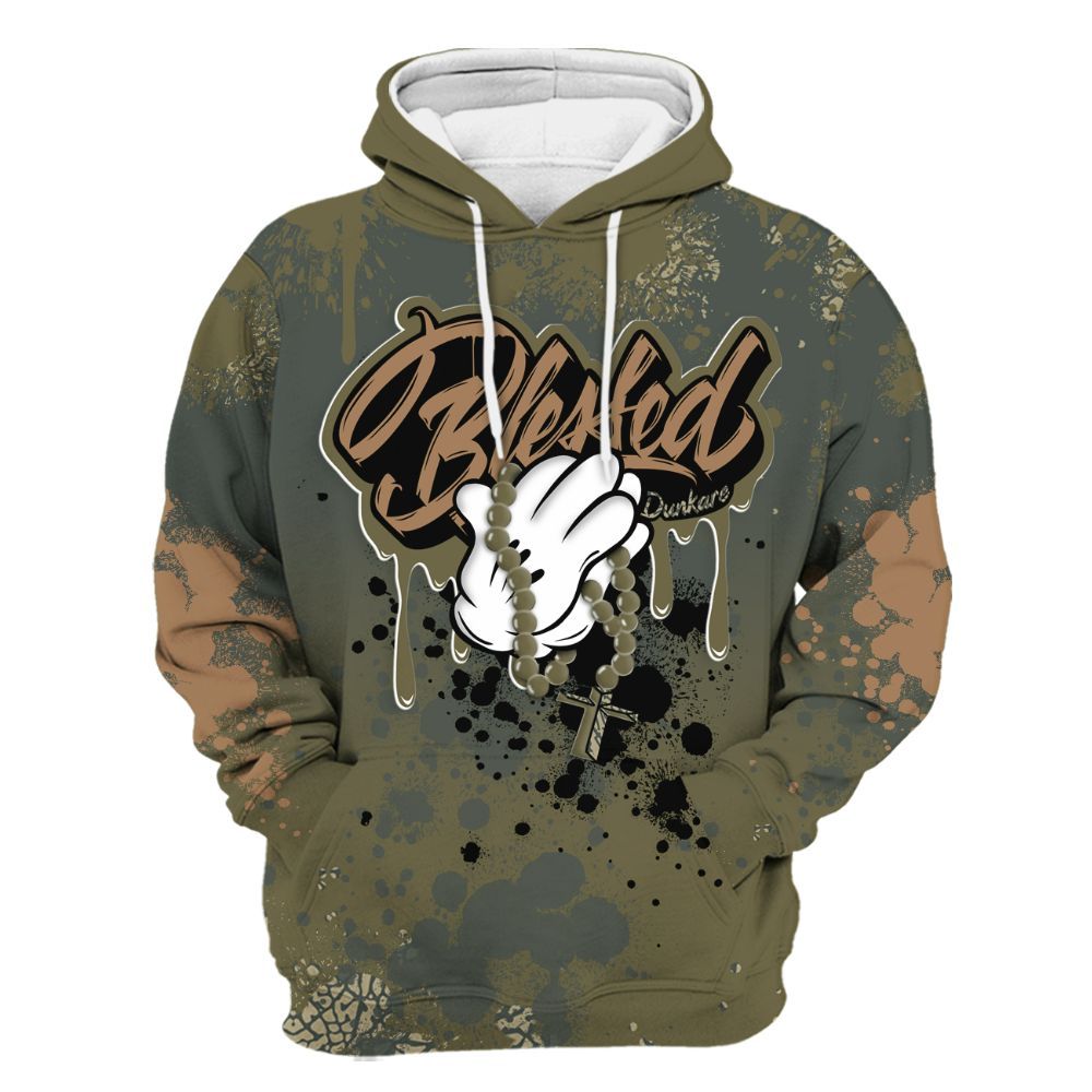 Hoodie To Match Retro Family Affair 3s - God Blessed Ink Drip All Over Print