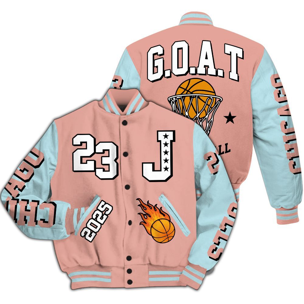 Varsity Jacket To Match Dunk Low Glacier Arctic - Chicago 23 Basketball All Over Print