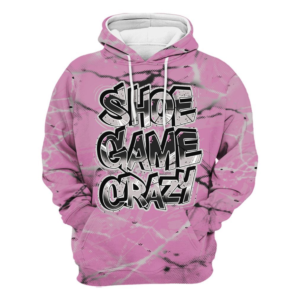 Hoodie To Match Neutral Grey Black White Orchid 4s - Shoe Game Crazy Graphic All Over Print