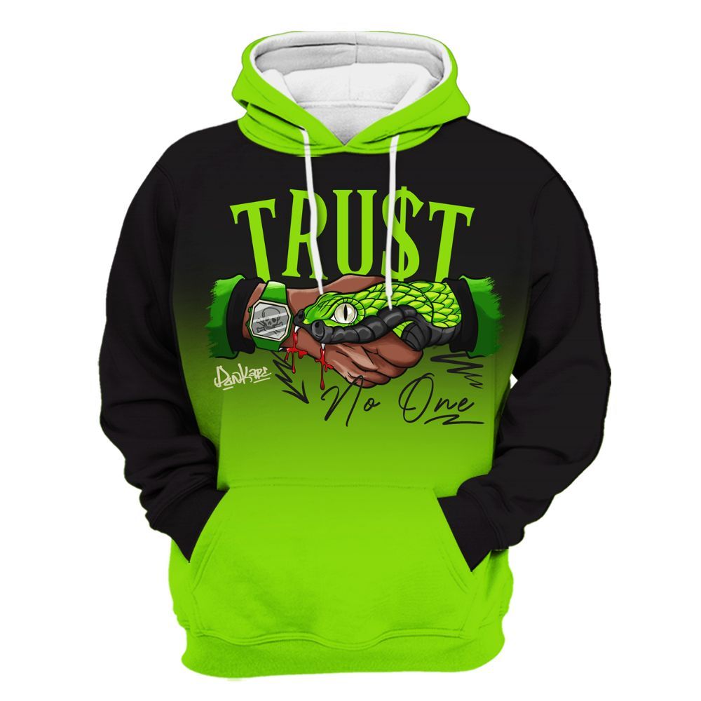 Hoodie To Match Electric Green 6s - Snake Trust No One Drip All Over Print
