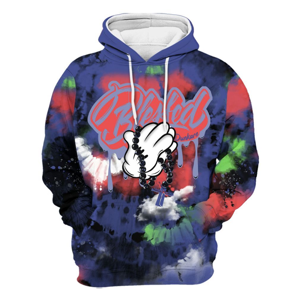 Hoodie To Match KD 4 Nerf - God Blessed Tie Dye All Over Print