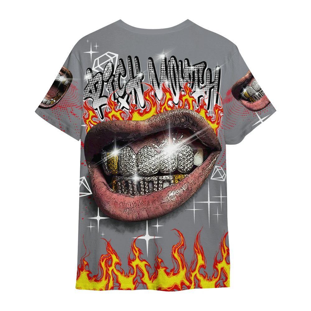 Shirt To Match Black Cement 3s - Rich Mouth Fire Rap Retro 90s All Over Print