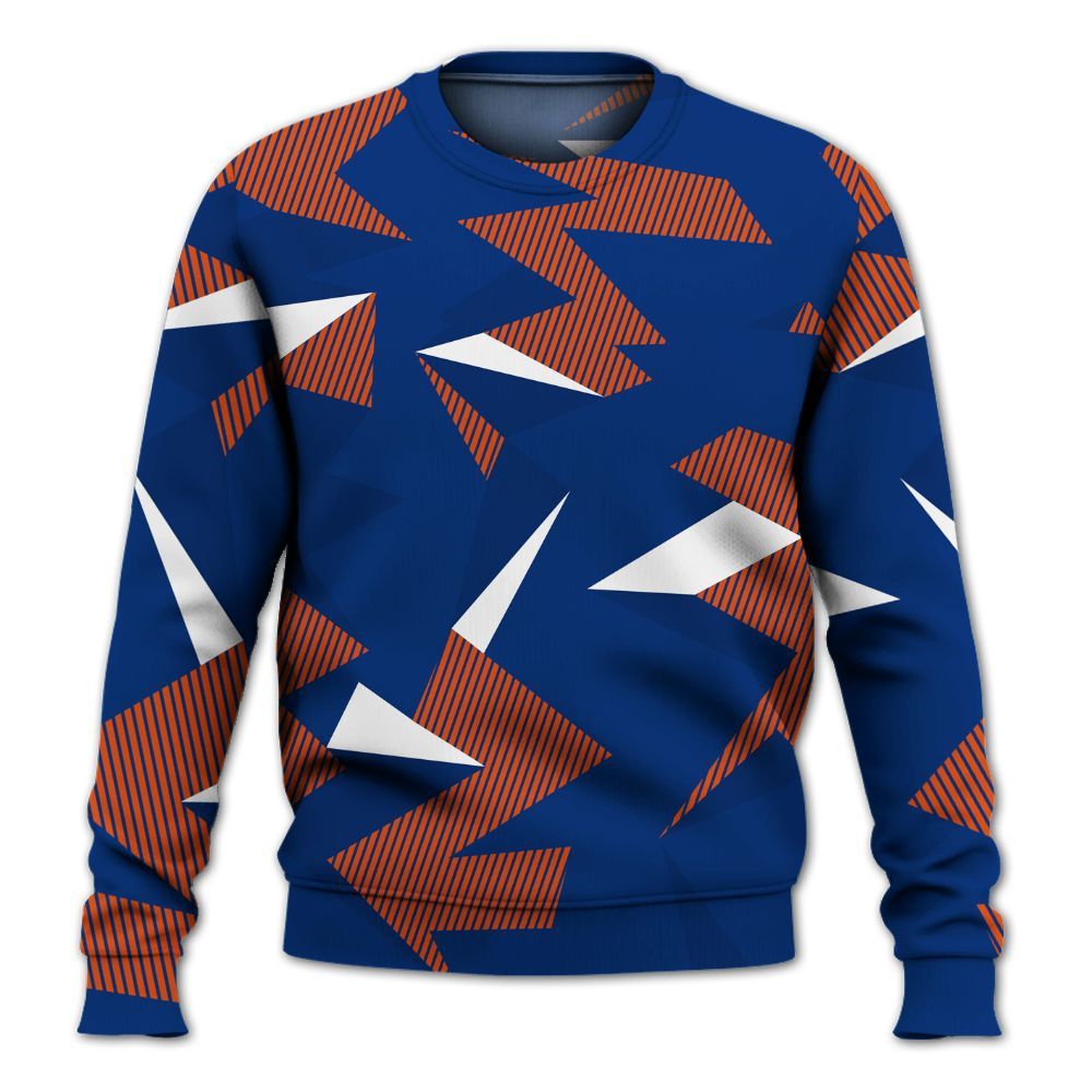 Sweatshirt To Match Mid Knicks 1s - Geometric Camouflage Pattern All Over Print