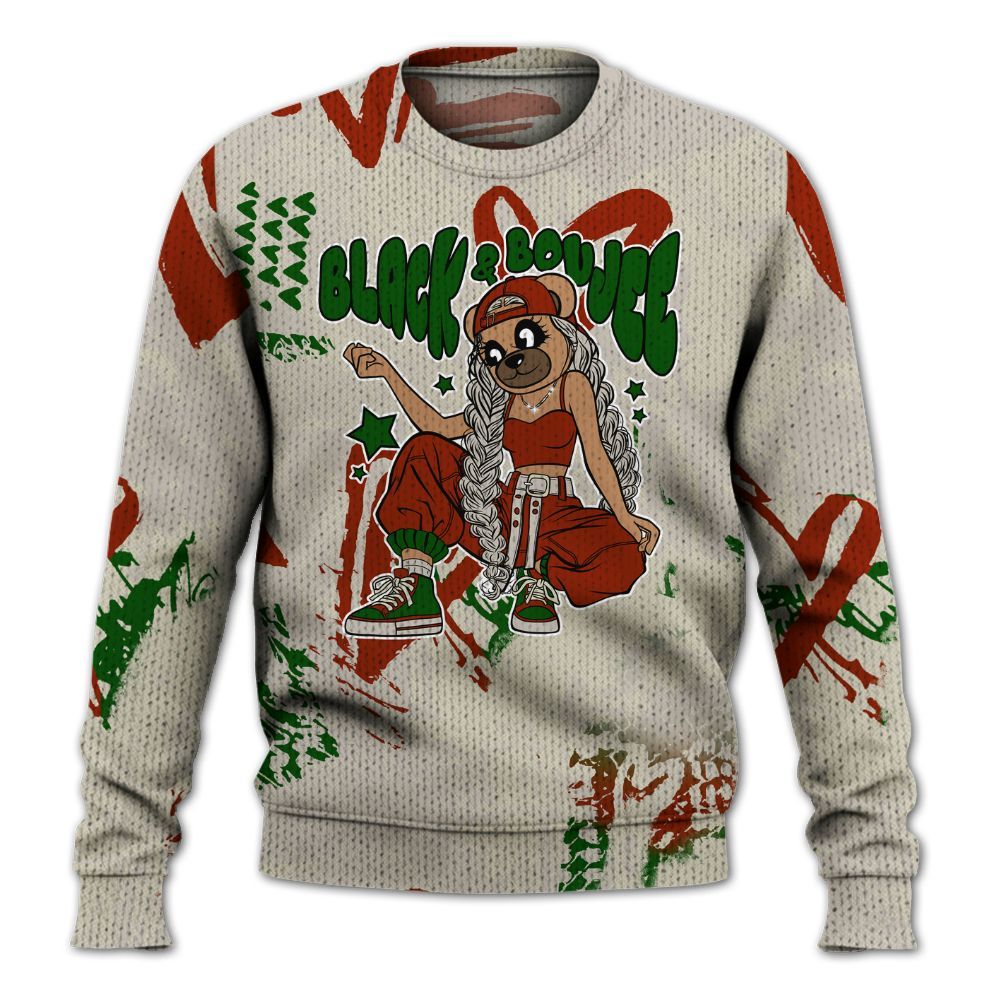 Knitted Sweater To Match El Grito 5s - Boujee Girls Bear Heart Grunge