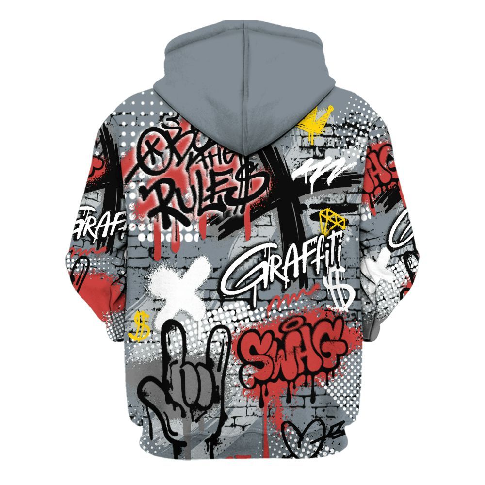 Hoodie To Match Wolf Grey 13s - True It Real Graffiti Streetwear All Over Print