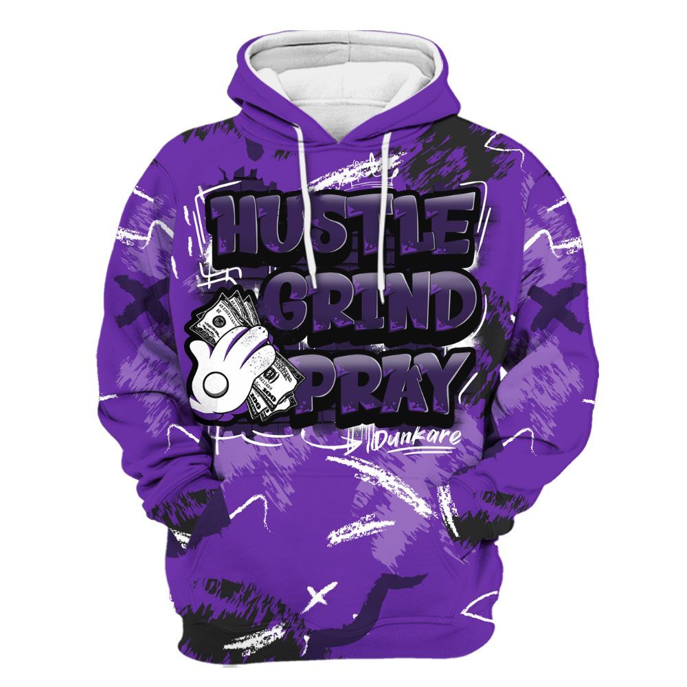 Hoodie To Match Kobe 9 Elite Low Moonwalker - Hustle Grind Pray All Over Print