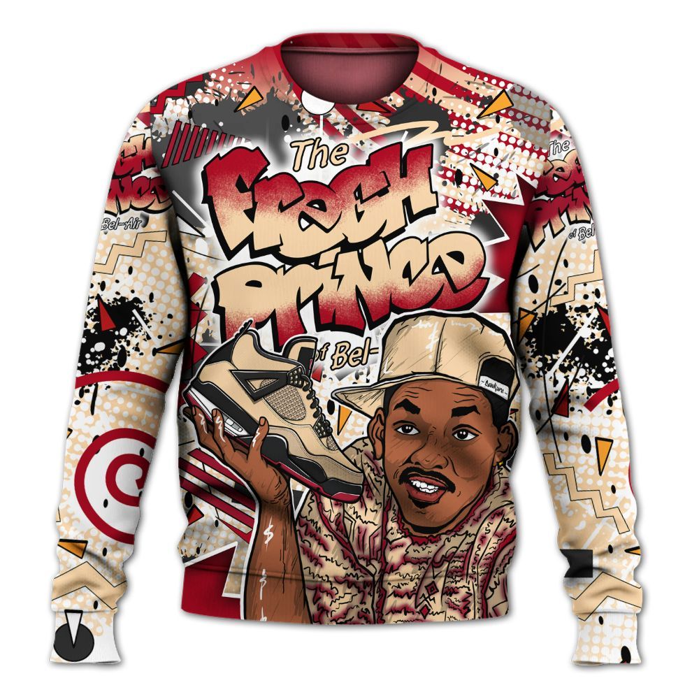 Sweatshirt To Match Retro Pizza GS 4s - Fresh Sneaker 90s All Over Print