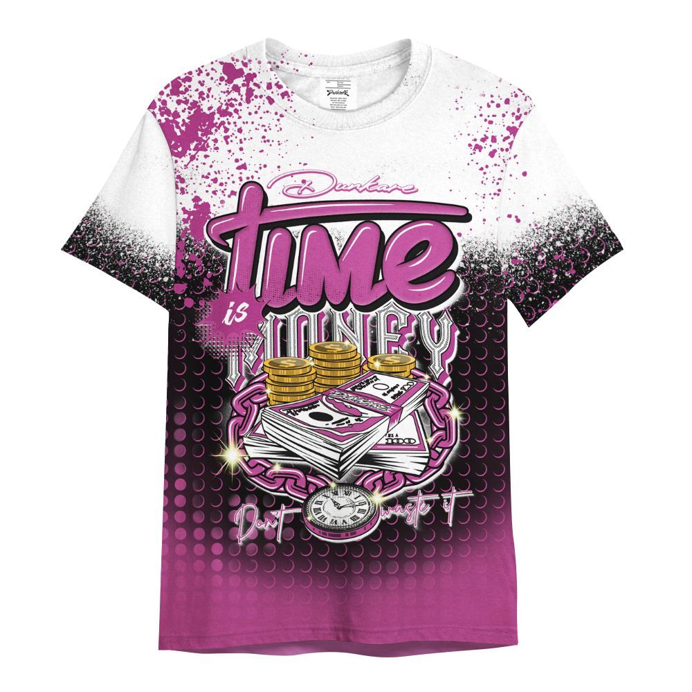 Shirt To Match Dunk Low Active Fuchsia - Halftone Time Is Money All Over Print
