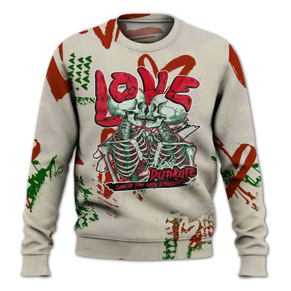 Sweatshirt To Match El Grito 5s - Skull Love All Over Print