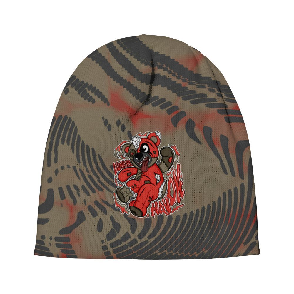 Beanie Hat To Match Olive 9s - Havok Bear Graphic