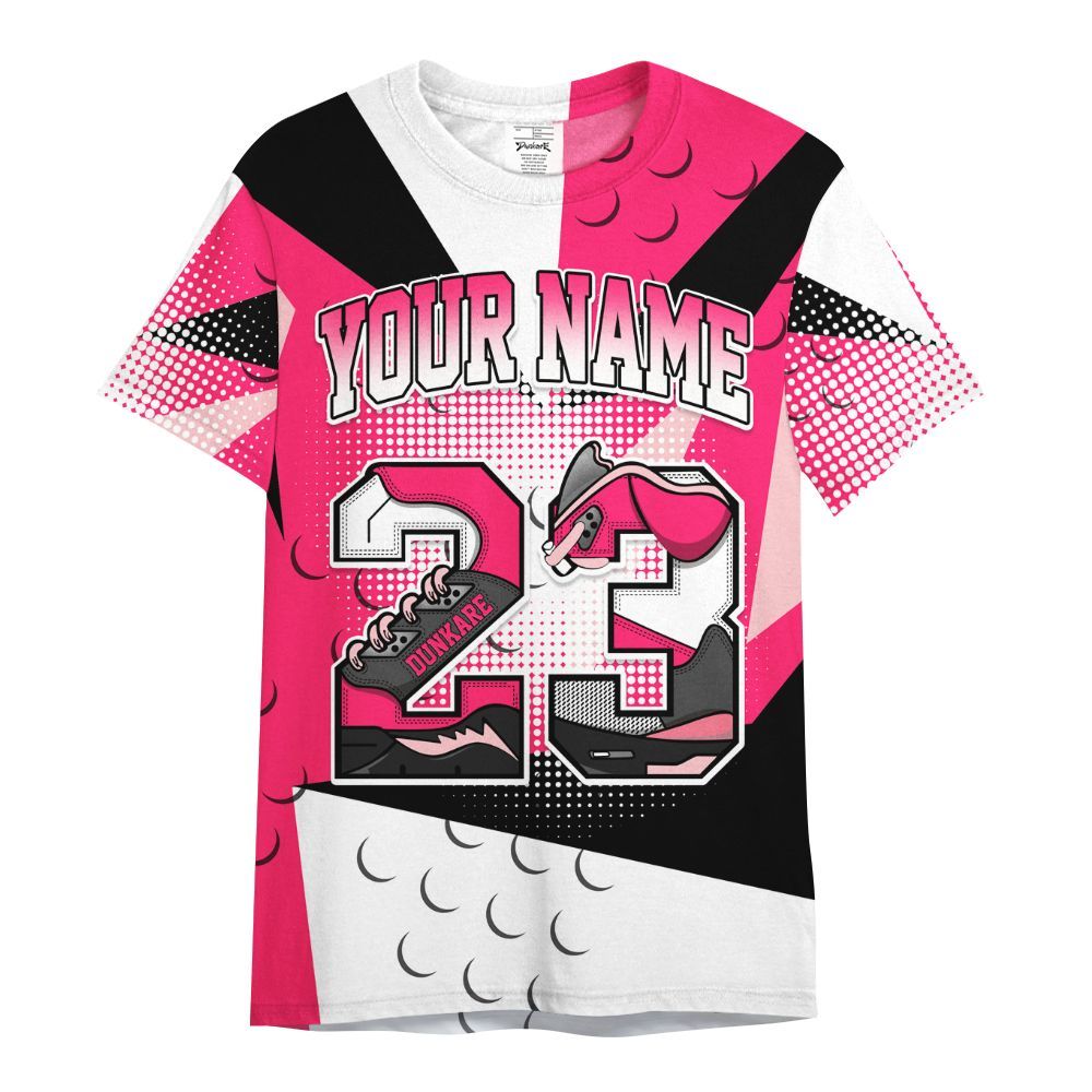 Shirt To Match A'One Hyper Pink Shirt, Poly Custom Name Number 23 5s All Over Print