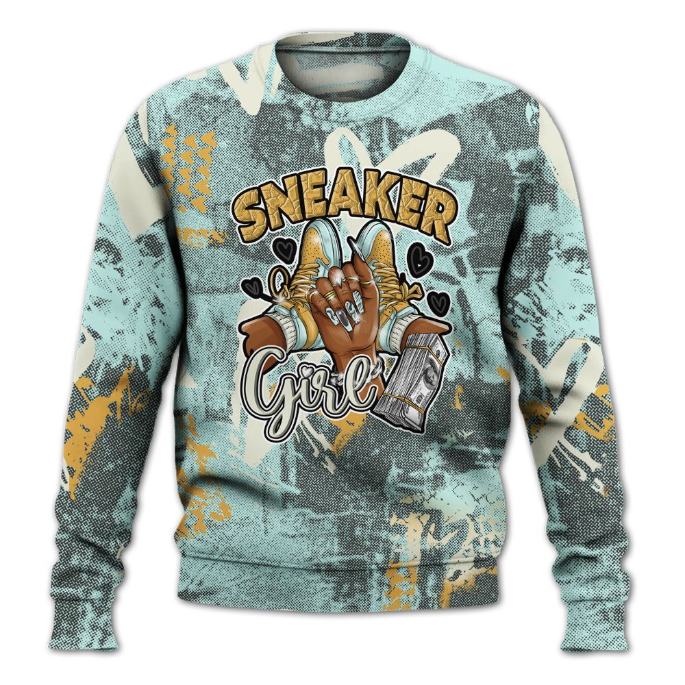 Sweatshirt To Match Pure Platinum 4s - Sneakerz Girlz Heart Grunge All Over Print