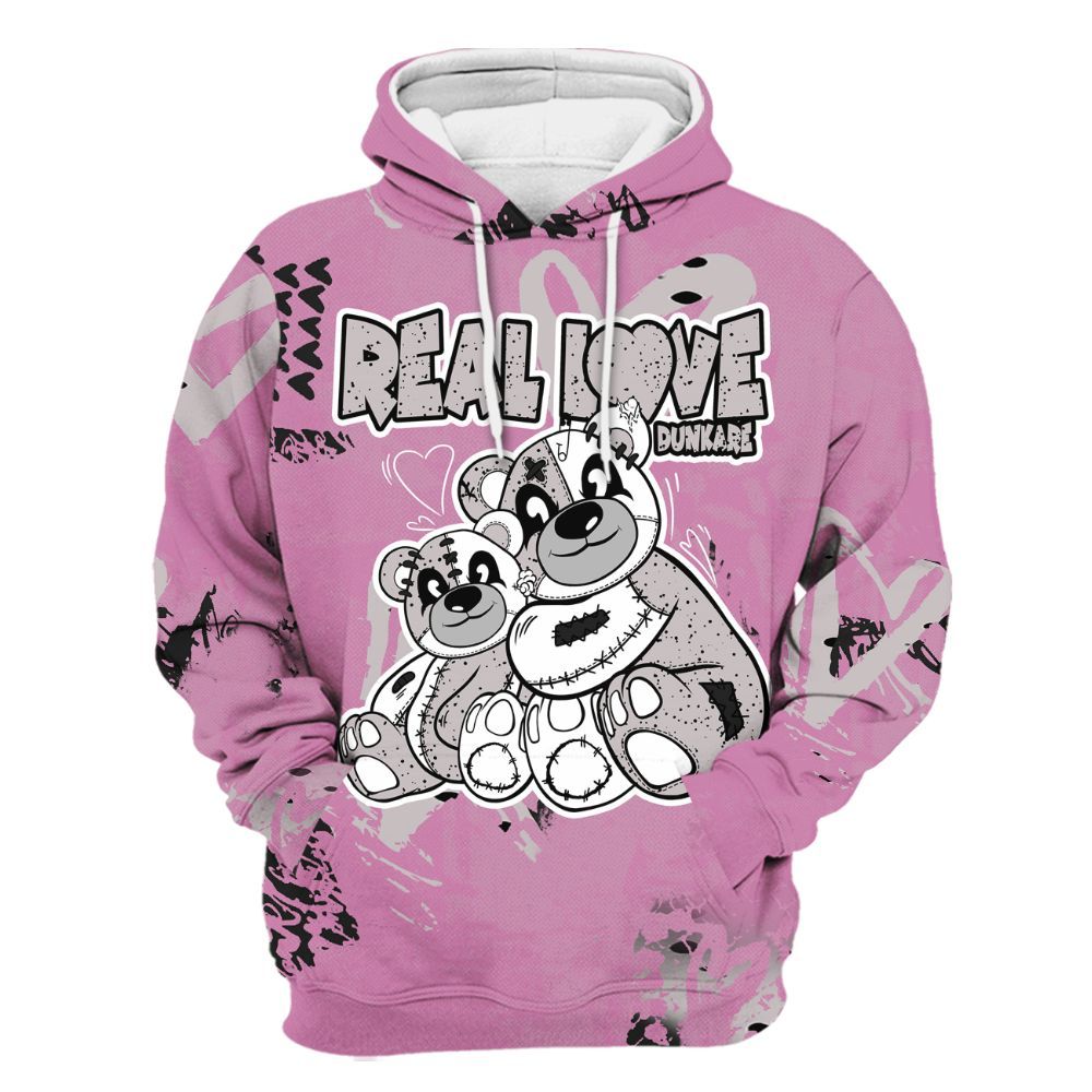 Hoodie To Match Neutral Grey Black White Orchid 4s - Sincere Fondness Bear All Over Print